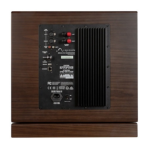 Episode ES-SUB-MEGA-D12-WLN Mega D-Series Dual Sealed Subwoofer with 1000W Amplifier, 12\\" Walnut