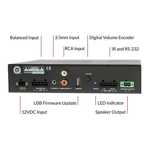 Episode ECA-70VMINI-60W 70V Digital Amplifier, 60W x 1 Channel