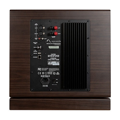 Episode ES-SUB-MEGA-D10-WLN MEGA D-Series 10\\" Dual Sealed Subwoofer with Amplifier, Walnut