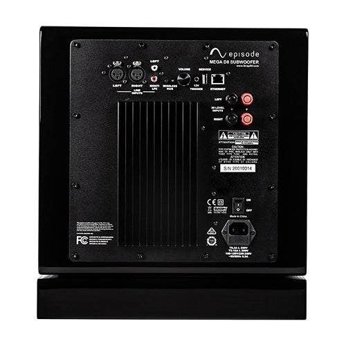 Episode ES-SUB-MEGA-D8-BLK MEGA D-Series 8\\" Dual Sealed Subwoofer with Amplifier, Walnut