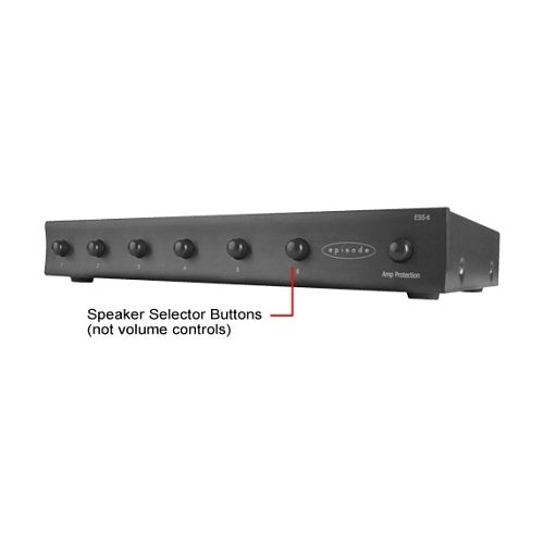 Episode ESS-6-BLK Speaker Selector with Amplifier Protection, 6-Pair