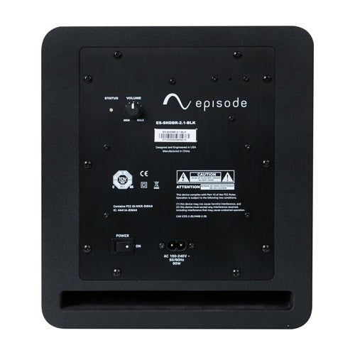 Episode ES-SNDBR-2.1-BLK 2.1 Active Soundbar System with 8\\", Wireless Subwoofer, Black
