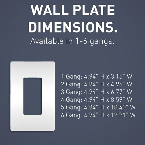On-Q RWP26WCC10 radiant 1-Gang Screwless Wall Plate, White
