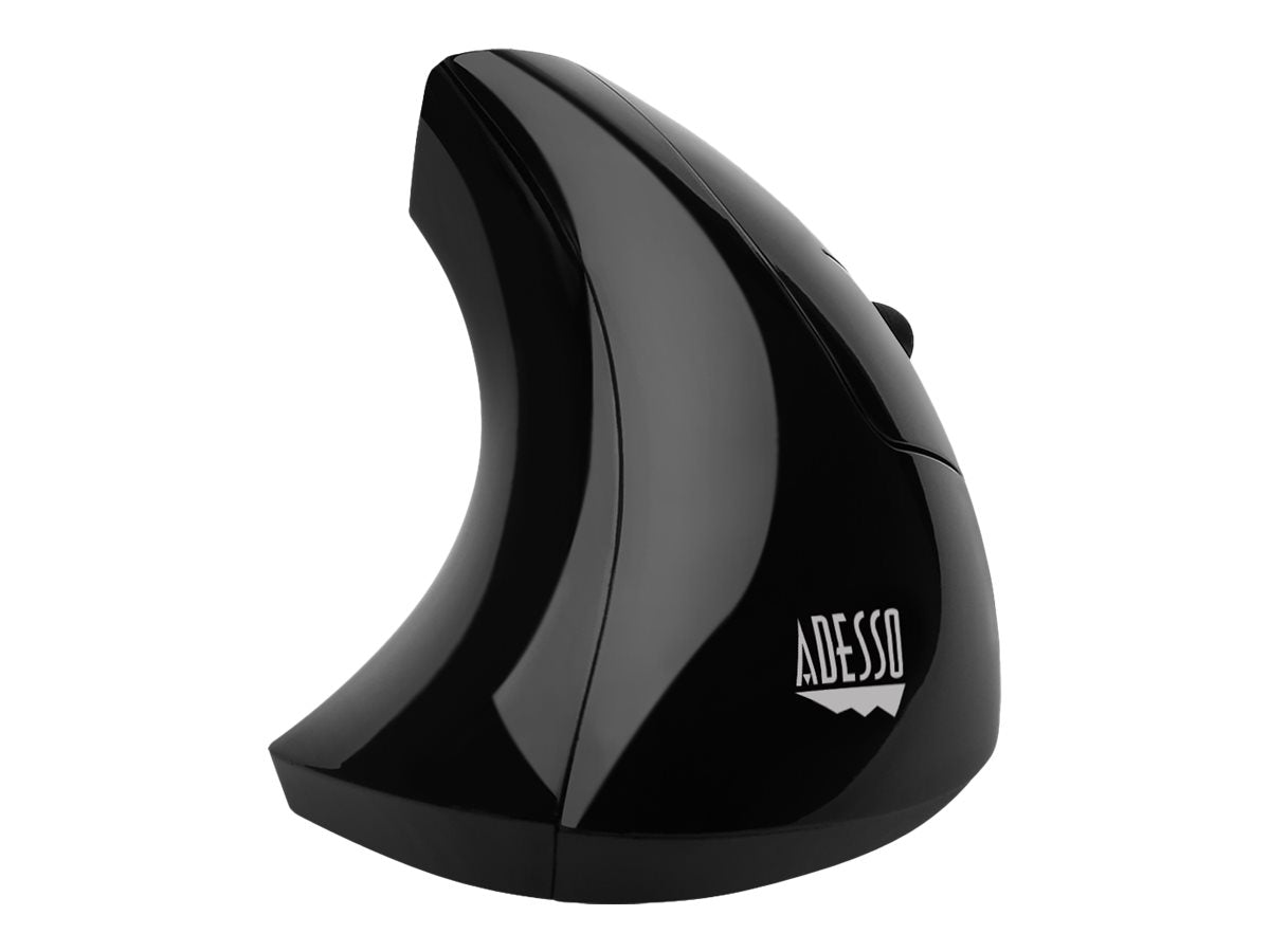 Adesso Mouse Wireless Vertical E10 6 Buttons up to 1600dpi Right Hand - Black