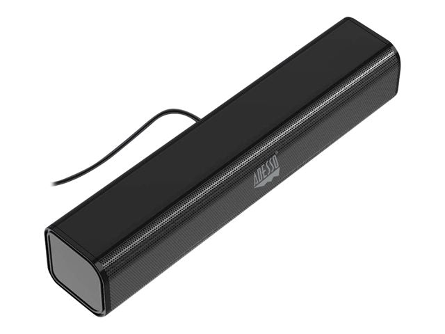 Adesso Speaker Sound Bar 5W x 2 USB Stereo Sound Chip - Black