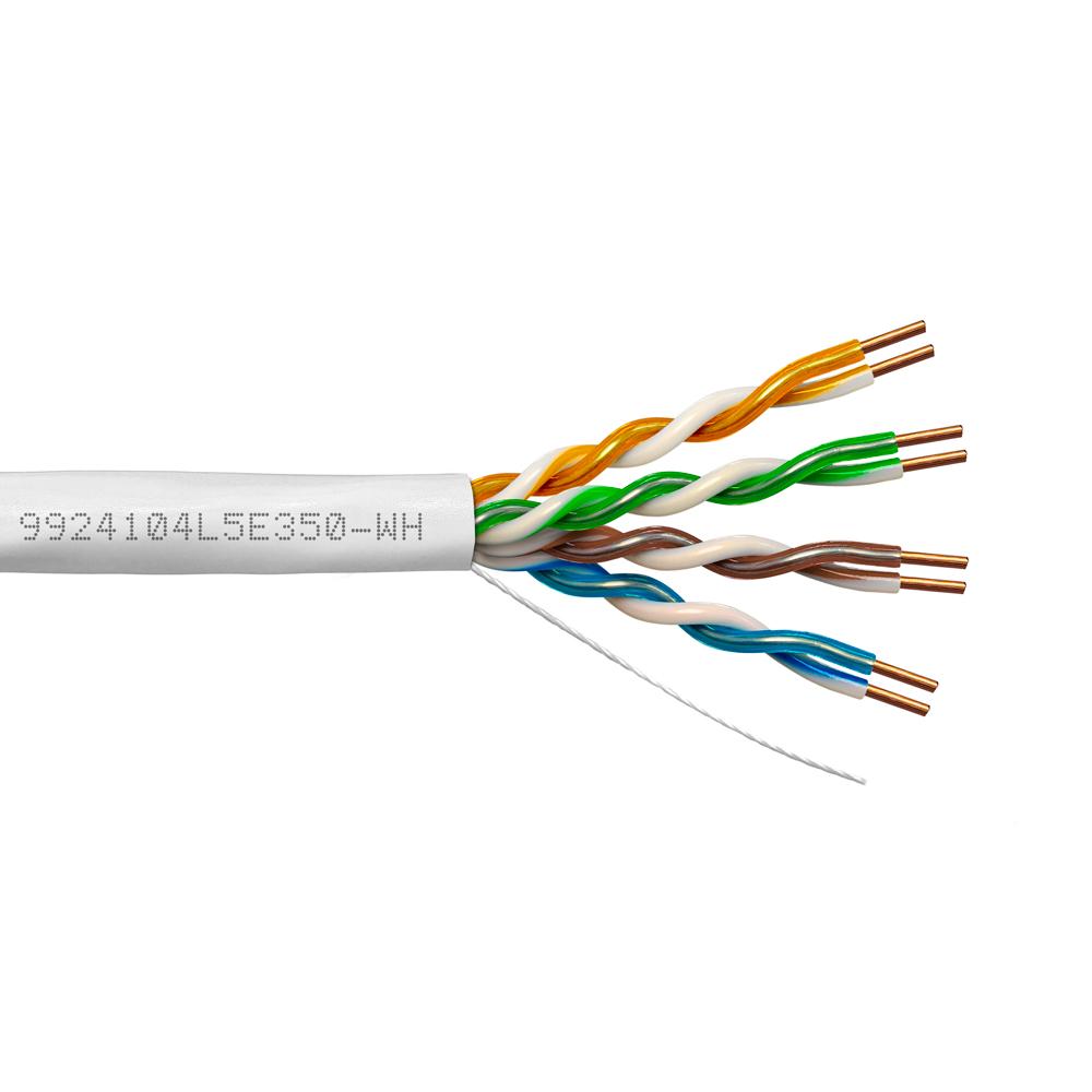 Provo CAT5E UTP Cable 24-4pr SOL BC UNSH 350MHz CMP ETL FT6 RoHS – White JKT