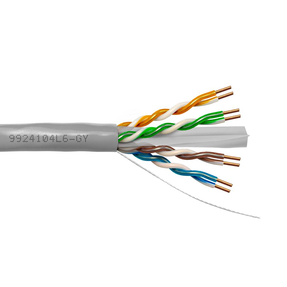 Provo CAT6 UTP Cable 23-4pr SOL BC UNSH 550MHz CMP ETL FT6 RoHS – Grey JKT