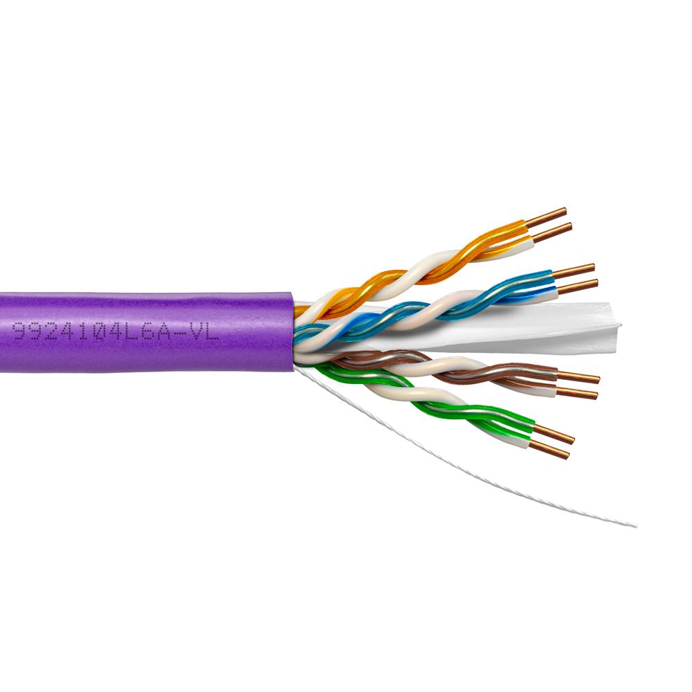 Provo CAT6A UTP Cable 23-4pr SOL BC UNSH 500MHz CMP ETL FT6 RoHS – Violet JKT