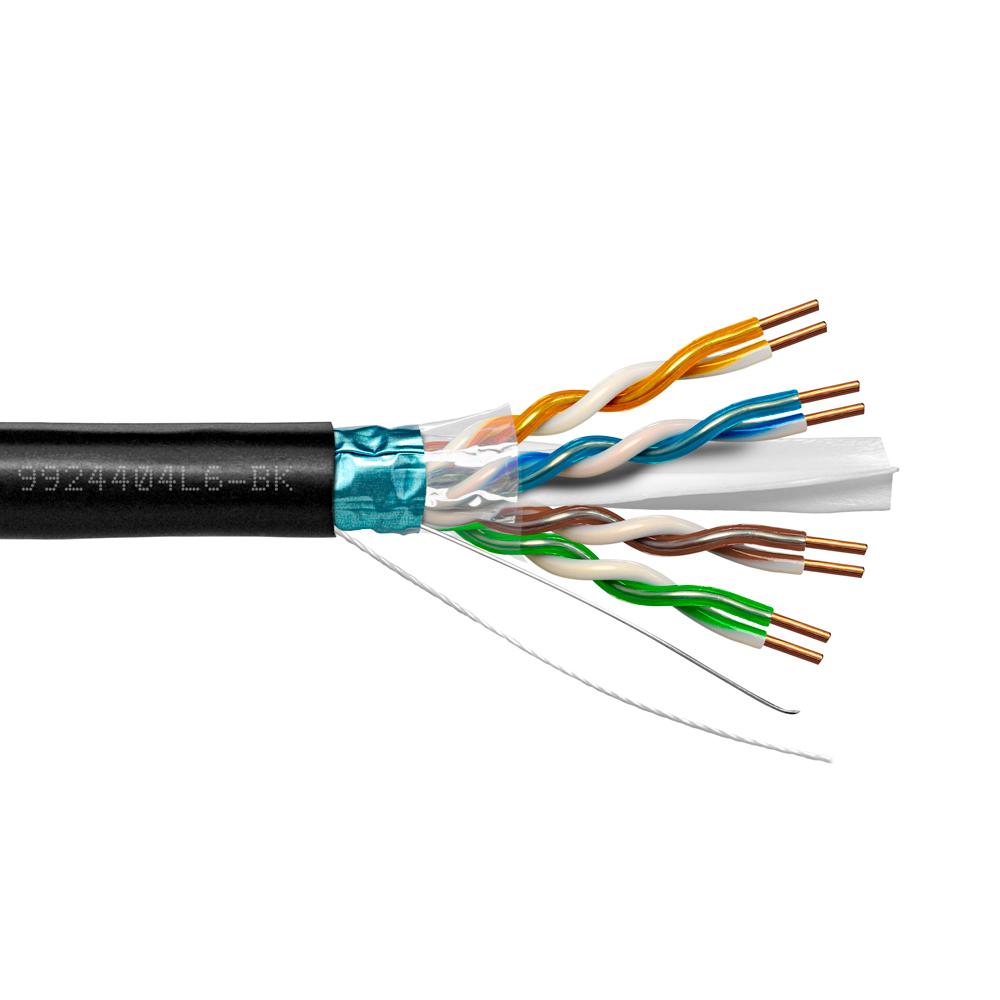 Provo CAT6 STP Cable 23-4pr SOL BC FL SH 550MHz CMP ETL FT6 RoHS – Black JKT