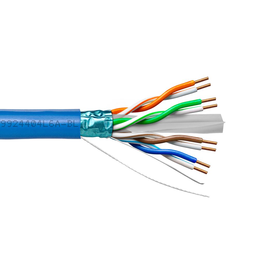 Provo CAT6A STP Cable 23-4pr SOL BC FL SH 500MHz CMP UL c(UL) ETL FT6 RoHS – Blue JKT