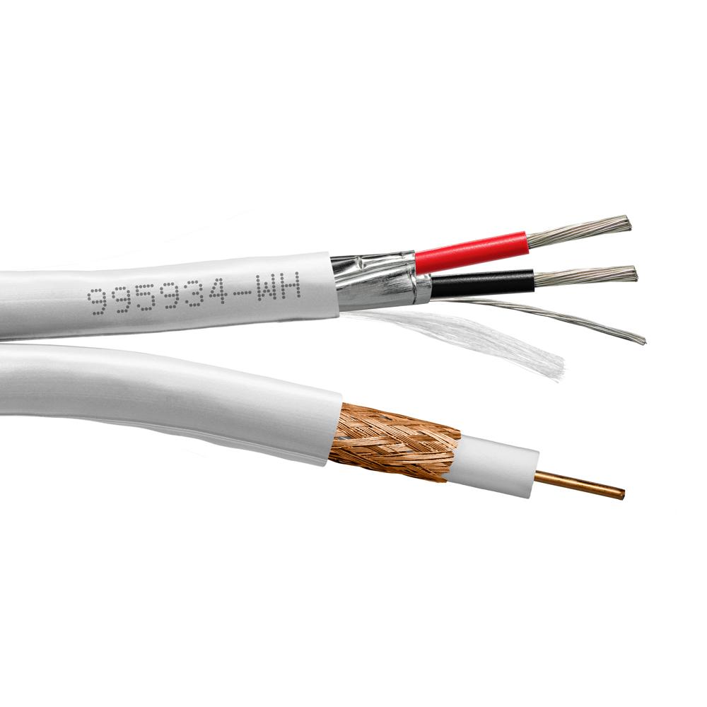 Provo Plenum CCTV Siamese RG59U 20 AWG SOL STR 95% BRD SH + 18-2c STR FL SH CMP CSA FT6 UL RoHS – White JKT