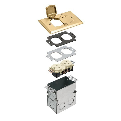 Arlington FLB5331MB 1-Gang Metal Floor Box Kit