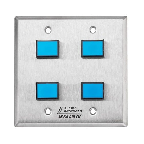 Alarm Controls CP-24AGN CP Series Control Panel, Double Gang Console with 4 SPDT Momentary Switches, Green