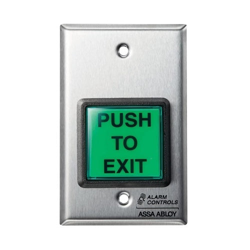 Alarm Controls MP-28L Mini-Plate with Large 1/2" Red LED, 12/24 VDC, Chrome Plated Brass