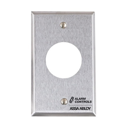Alarm Controls RP-23WH Single Gang Remote Plate with Integrated Push Button, White Plate with Piezo Alert Hole