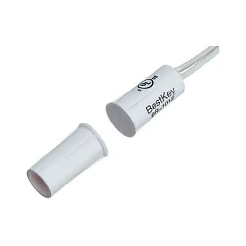 AI NEXT DC1651W 3/4 in. Gap Press Fit Stubby Magnetic Contact with 12 in. Wire Leads, White (3/4 in. x 3/8 in. D)