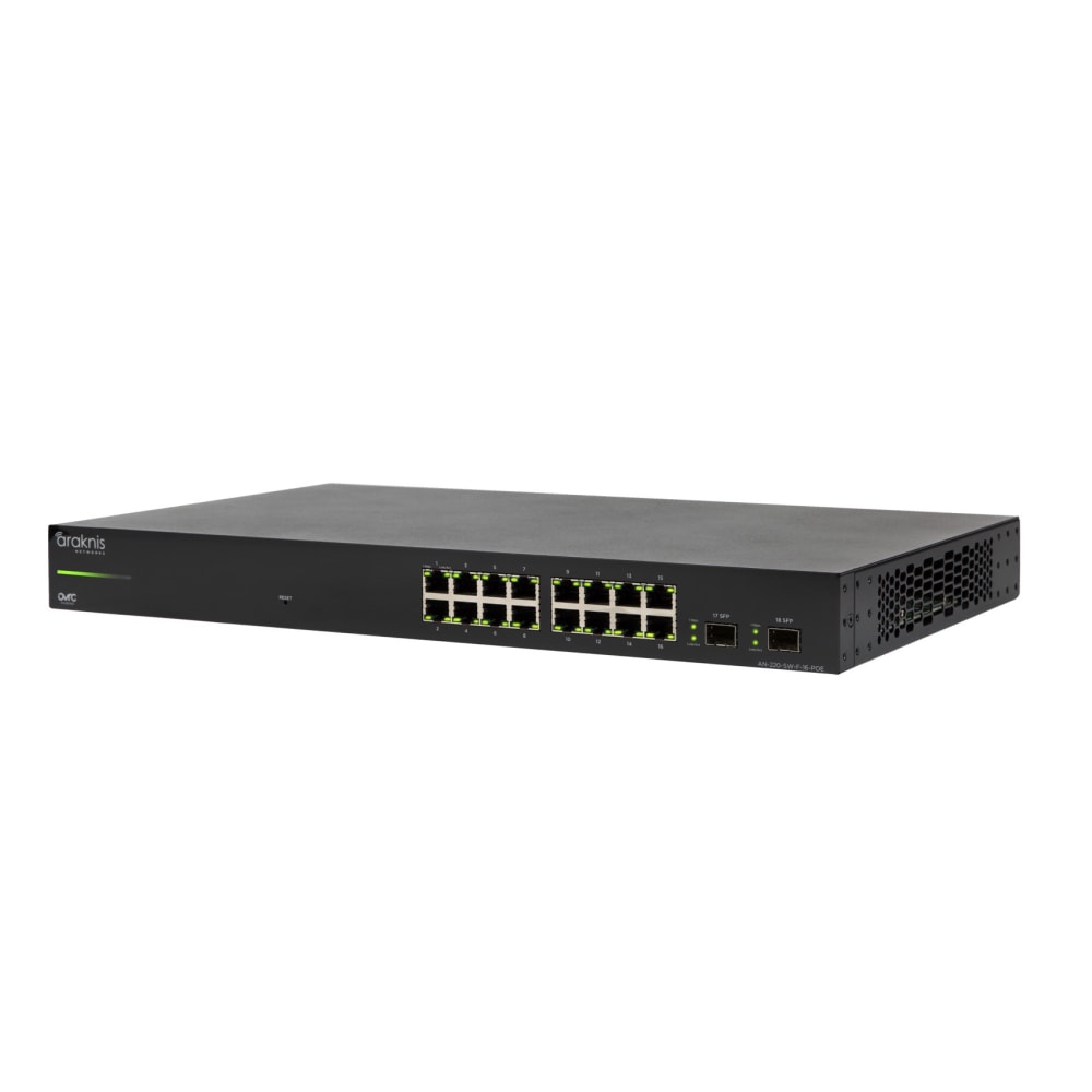 Araknis Networks 220 Series L2 Managed Gigabit Switch with Partial PoE | 16 Plus 2 Front Ports