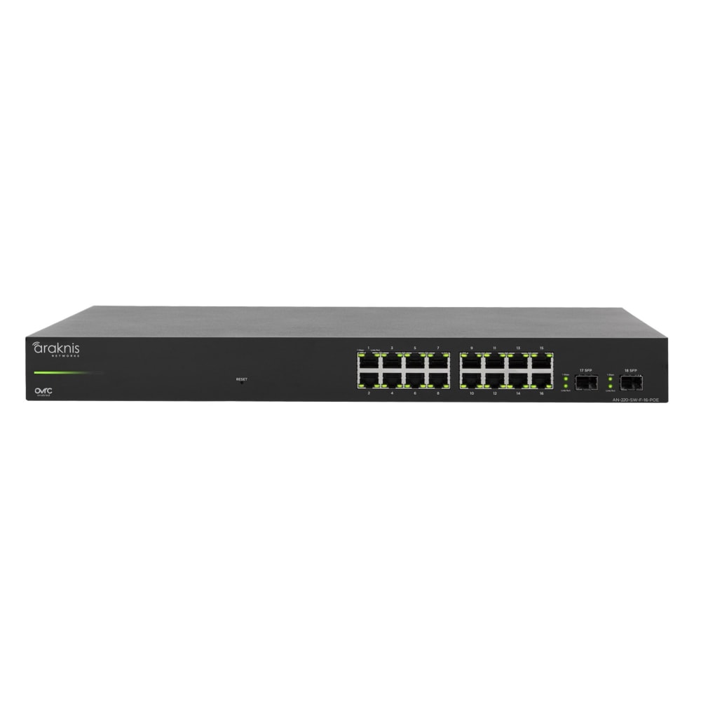 Araknis Networks 220 Series L2 Managed Gigabit Switch with Partial PoE | 16 Plus 2 Front Ports