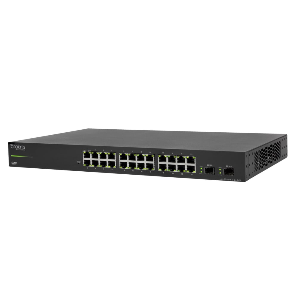 Araknis Networks 220 Series L2 Managed Gigabit Switch with Partial PoE | 24 + 2 Front Ports