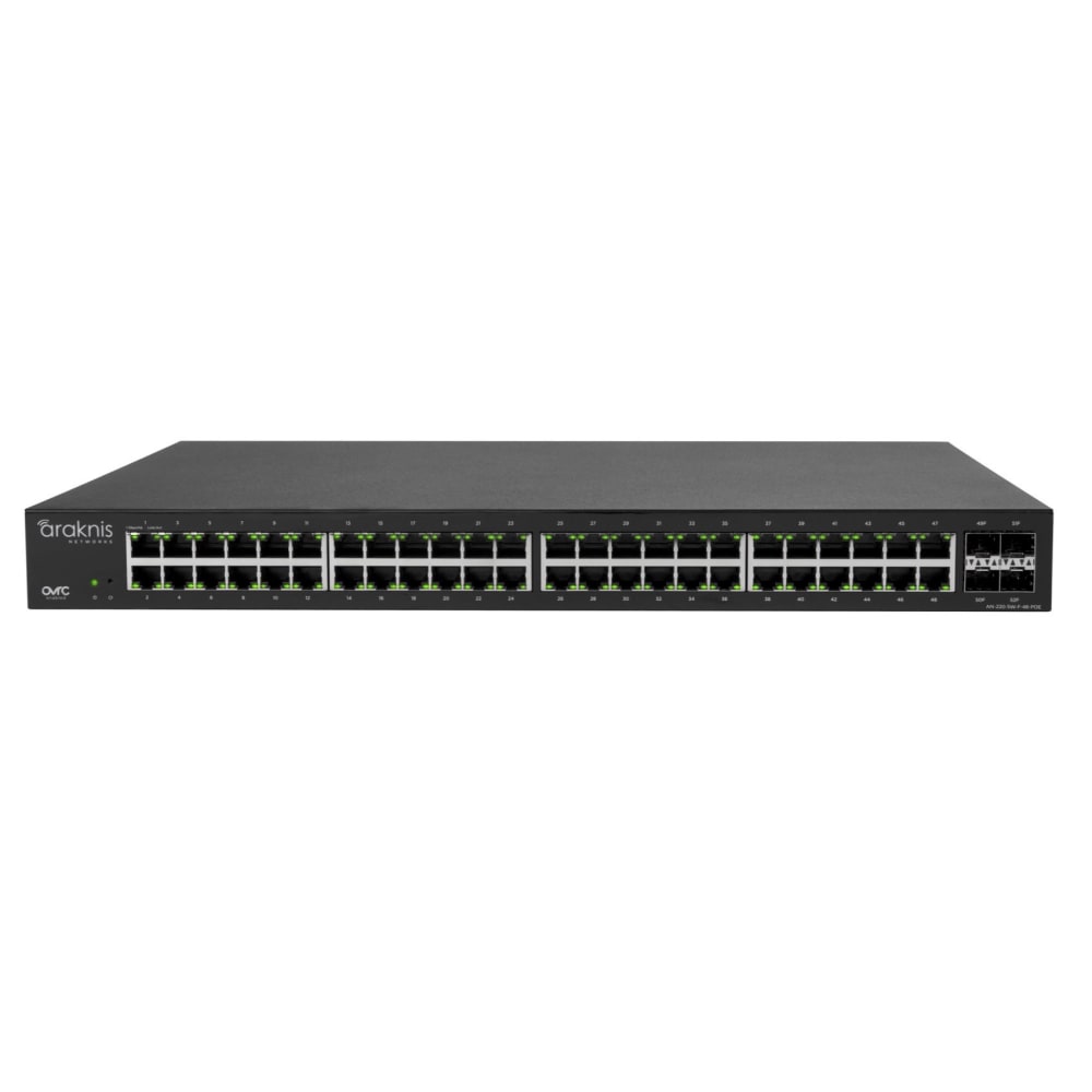 Araknis Networks® 220 Series L2 Managed Gigabit Switch with Partial PoE+ and Front Ports