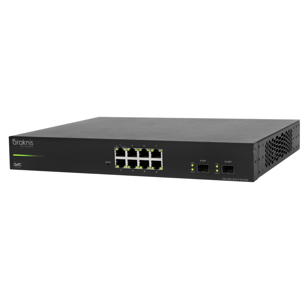 Araknis Networks 220 Series L2 Managed Gigabit Switch with Partial PoE | 8 Plus 2 Front Ports