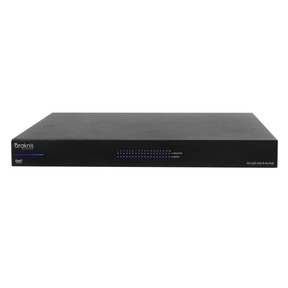 Araknis Networks 220 Series L2 Managed Gigabit Switch with Partial PoE | 16 Plus 2 Rear Ports