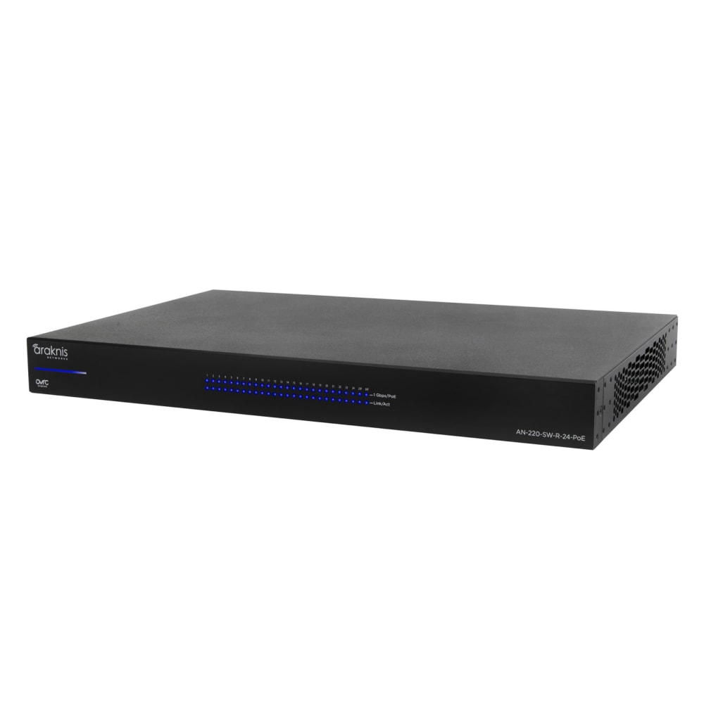 Araknis Networks® 220 Series Websmart Gigabit Switch with Partial PoE+ and Rear Ports