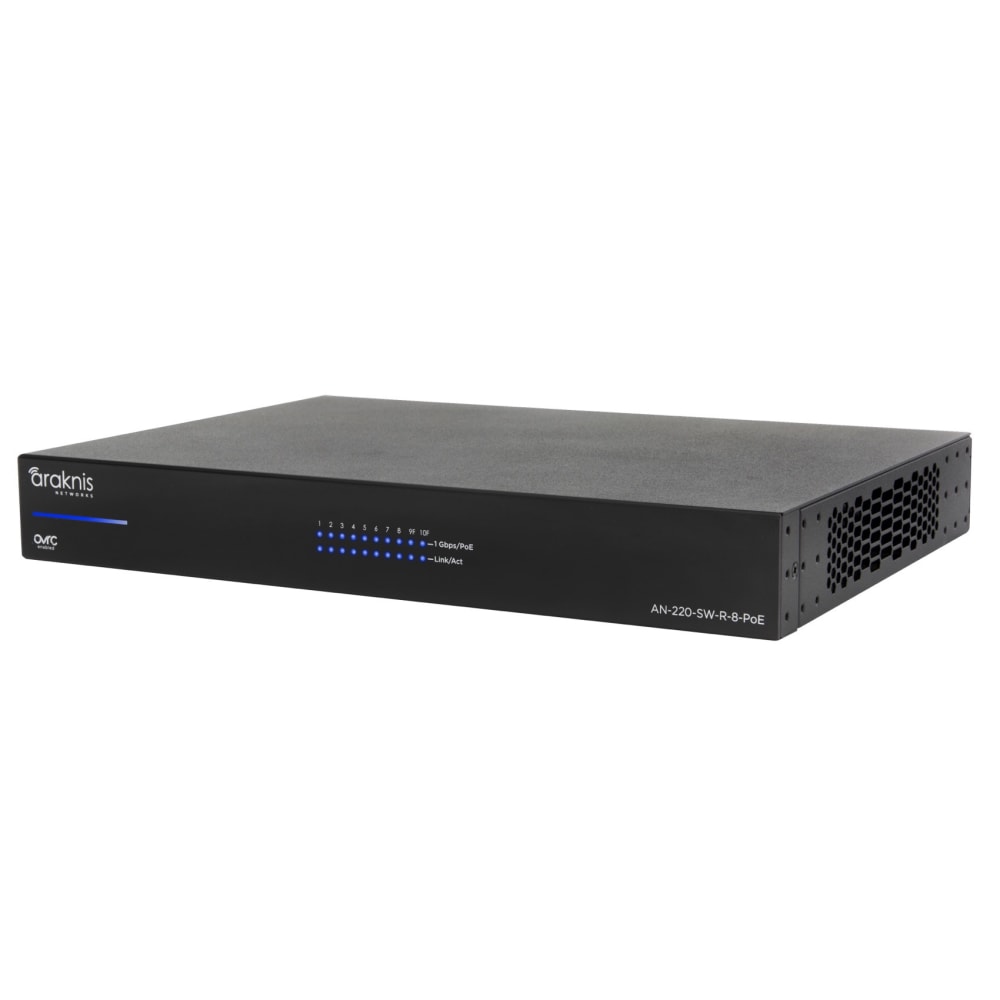 Araknis Networks 220 Series L2 Managed Gigabit Switch with Partial PoE | 8 Plus 2 Rear Ports
