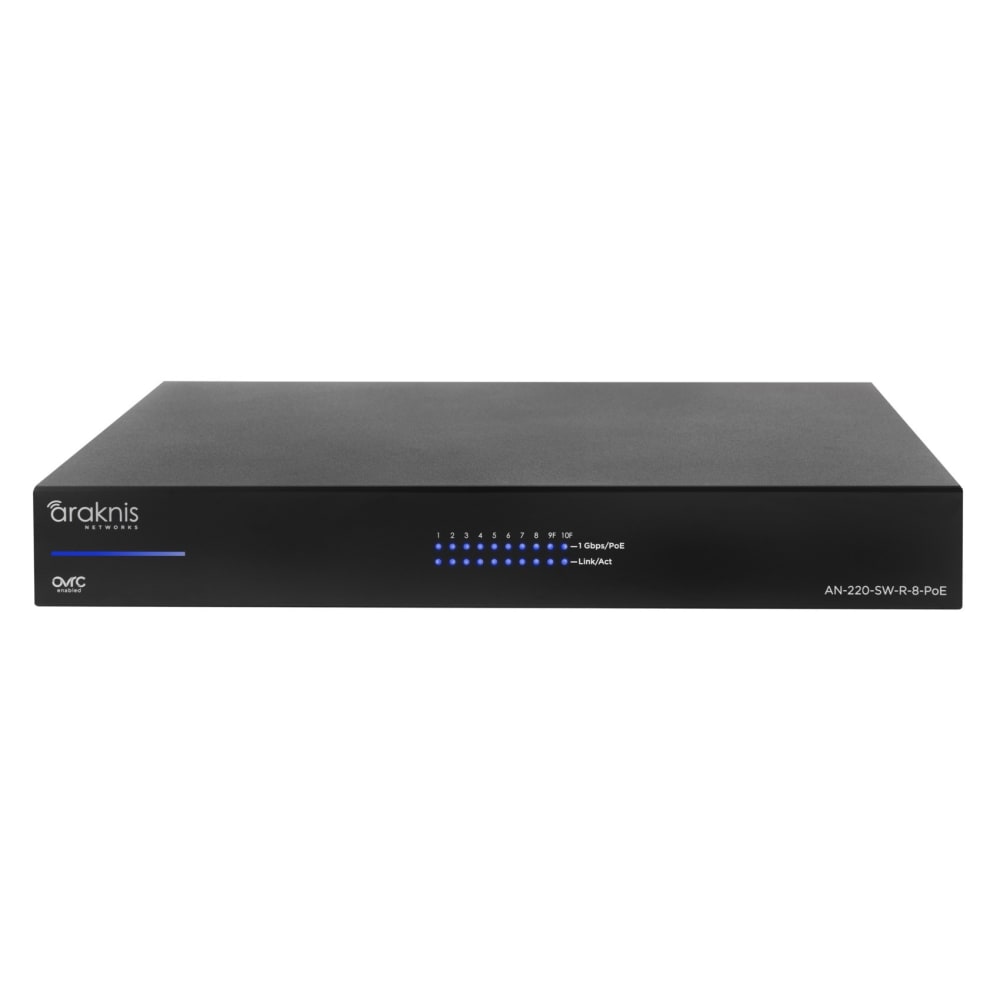 Araknis Networks 220 Series L2 Managed Gigabit Switch with Partial PoE | 8 Plus 2 Rear Ports
