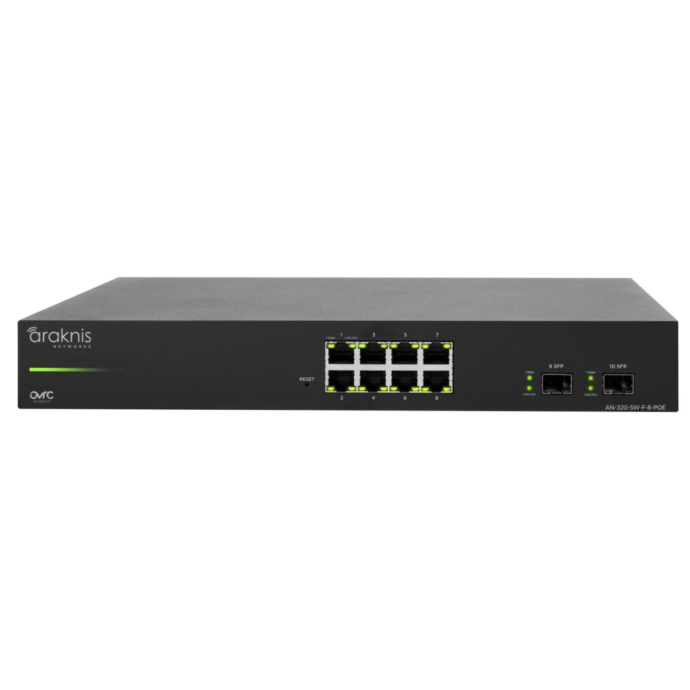 Araknis Networks® 320 Series L2 Managed Gigabit Switch | 8 Plus 2 Front Ports