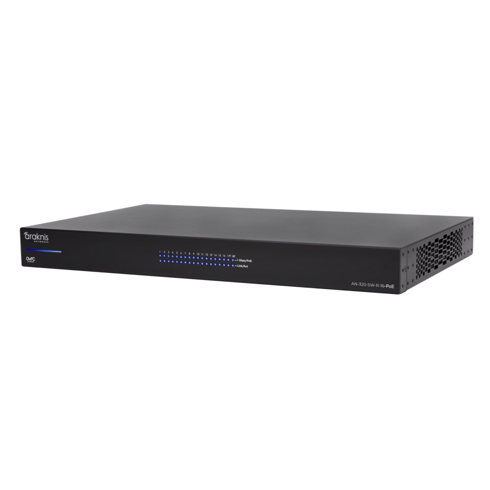 Araknis Networks® 320 Series L2 Managed Gigabit Switch with Full PoE | 16 Plus 2 Rear Ports