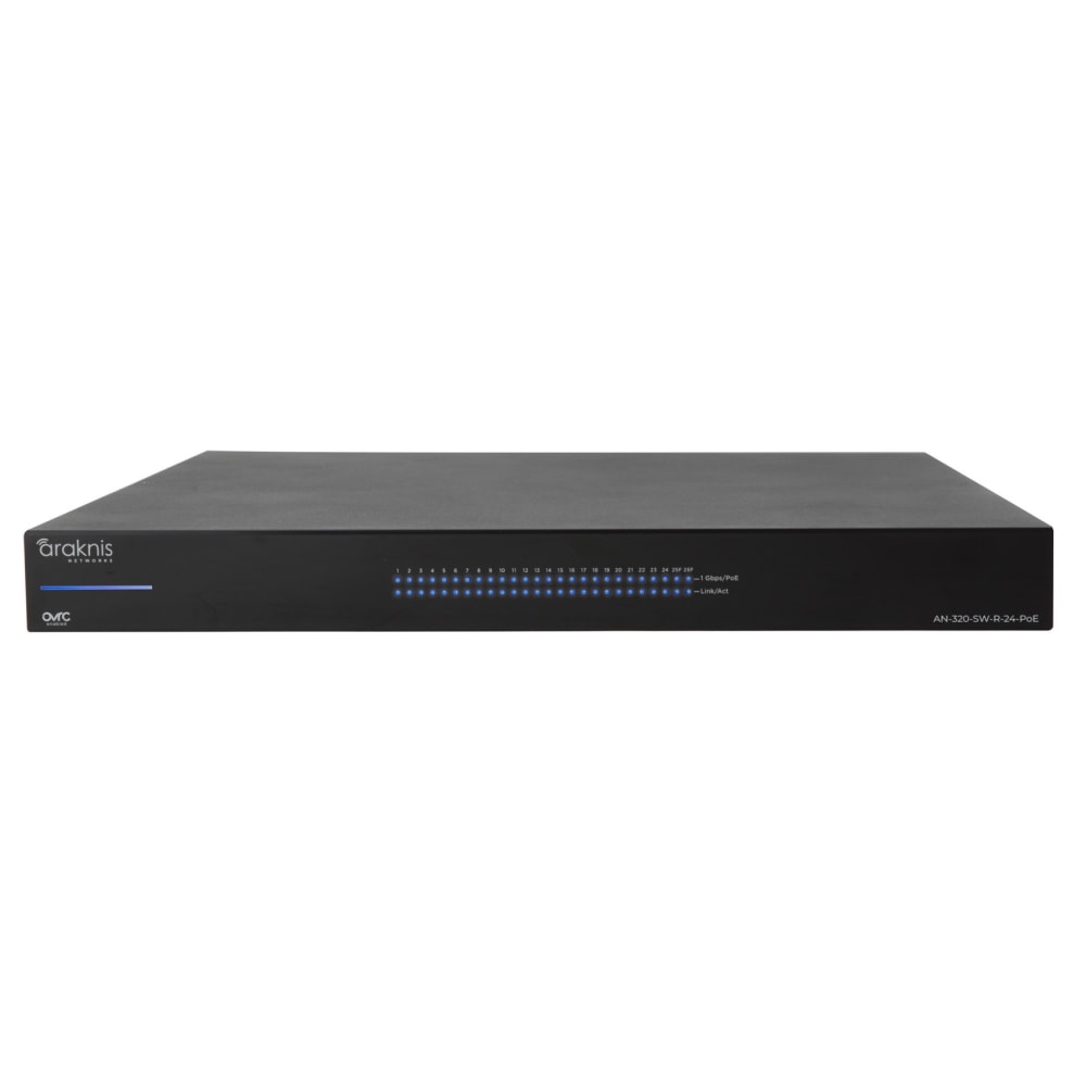 Araknis Networks® 320 Series L2 Managed Gigabit Switch with Full PoE | 24 Plus 2 Front Ports