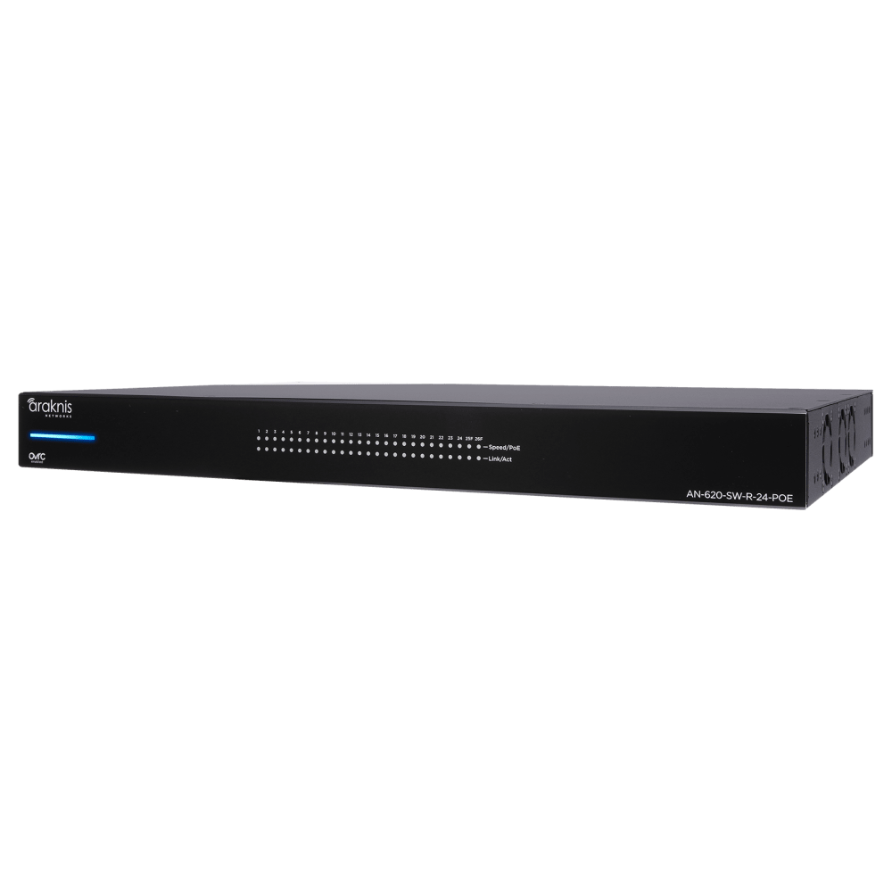 Araknis Networks® 620 Series L3 Managed Multi-Gigabit PoE++ Switch | 24 + 2 SFP+ Rear Ports