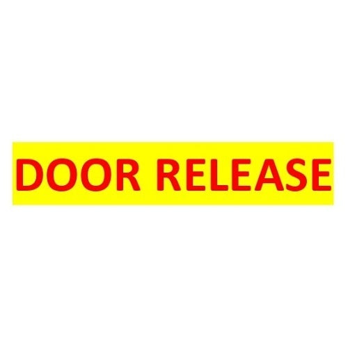 SigCom 880-0058-Y Label for SPECTRUM Pull Stations Lower Section "DOOR RELEASE", Red Text, Yellow Label