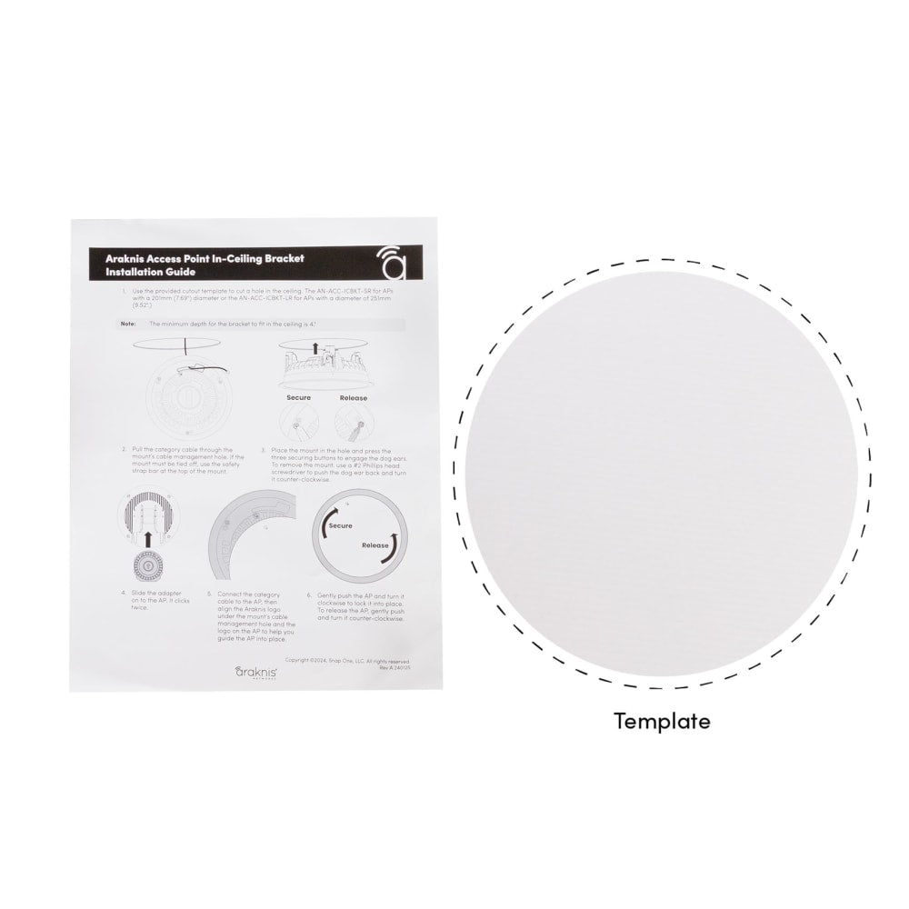 Araknis Networks Wireless Access Point In-Ceiling Bracket – Large Round