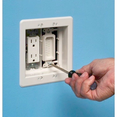 Arlington SCOOP with Slotted Cover 1 Gang for Decora Wall Plate White