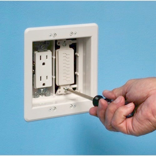 Arlington SCOOP with Slotted Cover 1 Gang for Decora Wall Plate White