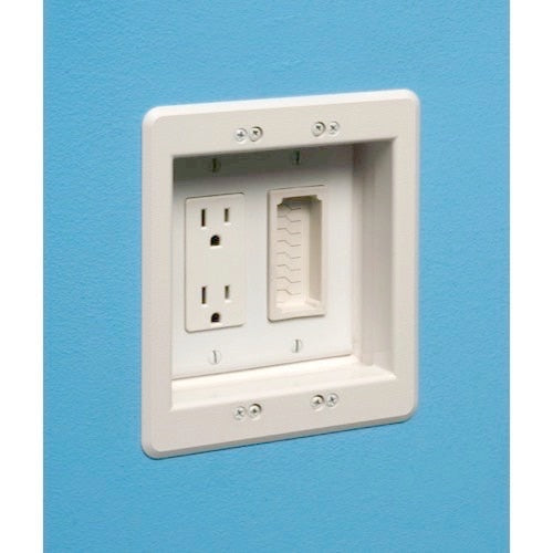 Arlington SCOOP with Slotted Cover 1 Gang for Decora Wall Plate White