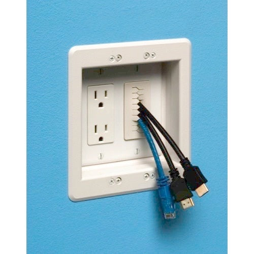 Arlington SCOOP with Slotted Cover 1 Gang for Decora Wall Plate White