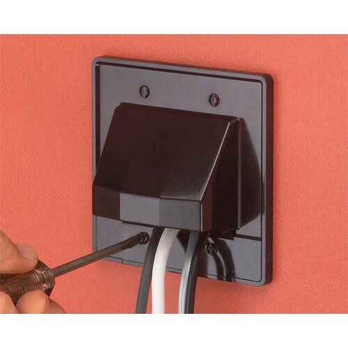 Arlington Two Gang Scoop w/Removable Front Plate – Black