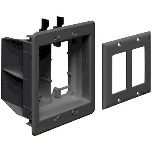 Arlington 2 Gang Combo HiLo Voltage Recessed Box Existing/New Const. Black