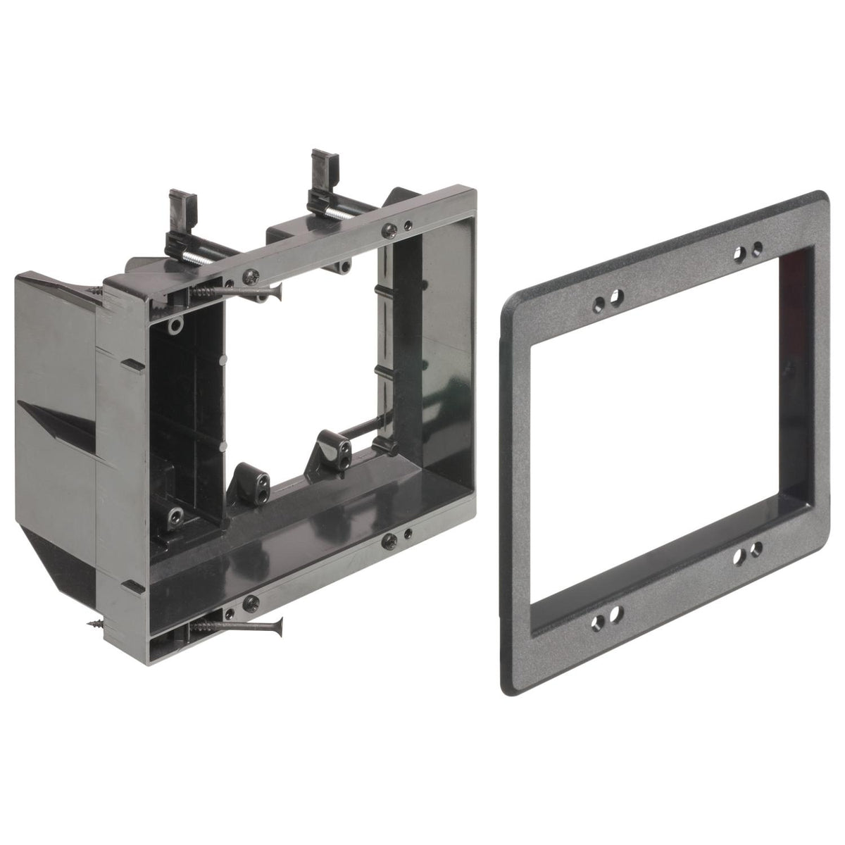 Arlington 3 Gang Combo Hi +2 Low Voltage Recessed Box Existing/New Construction – BK