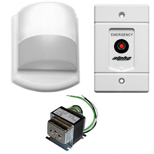 Alpha EK154B Emergency Call Kit with Emergency Push Button Station, Pigtail Transformer and Corridor Dome Light (No Buzzer)