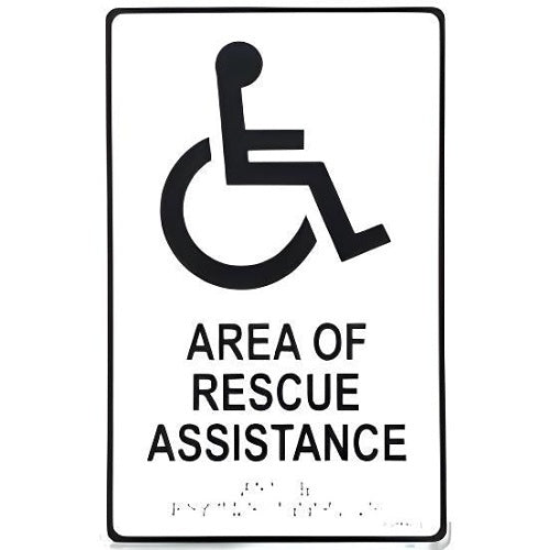 Alpha SN-P48SL Photolum Rescue Sign with Double-Stick Tape, Braille