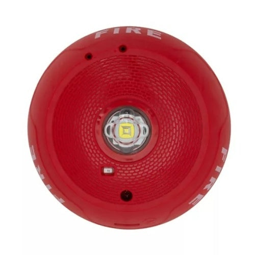 System Sensor SCRLED Series Ceiling Mount Strobe with LED, FIRE Label, Red