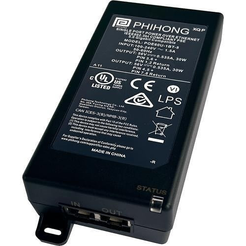 Bogen PI5660W Power Over Ethernet Ultra Injector, 60W