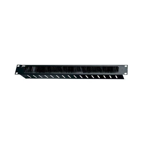 Middle Atlantic  BR1 Brush Grommet Panel with Strain Relief Tie Points, 2.9" Depth, 1U RMS, Steel, Black