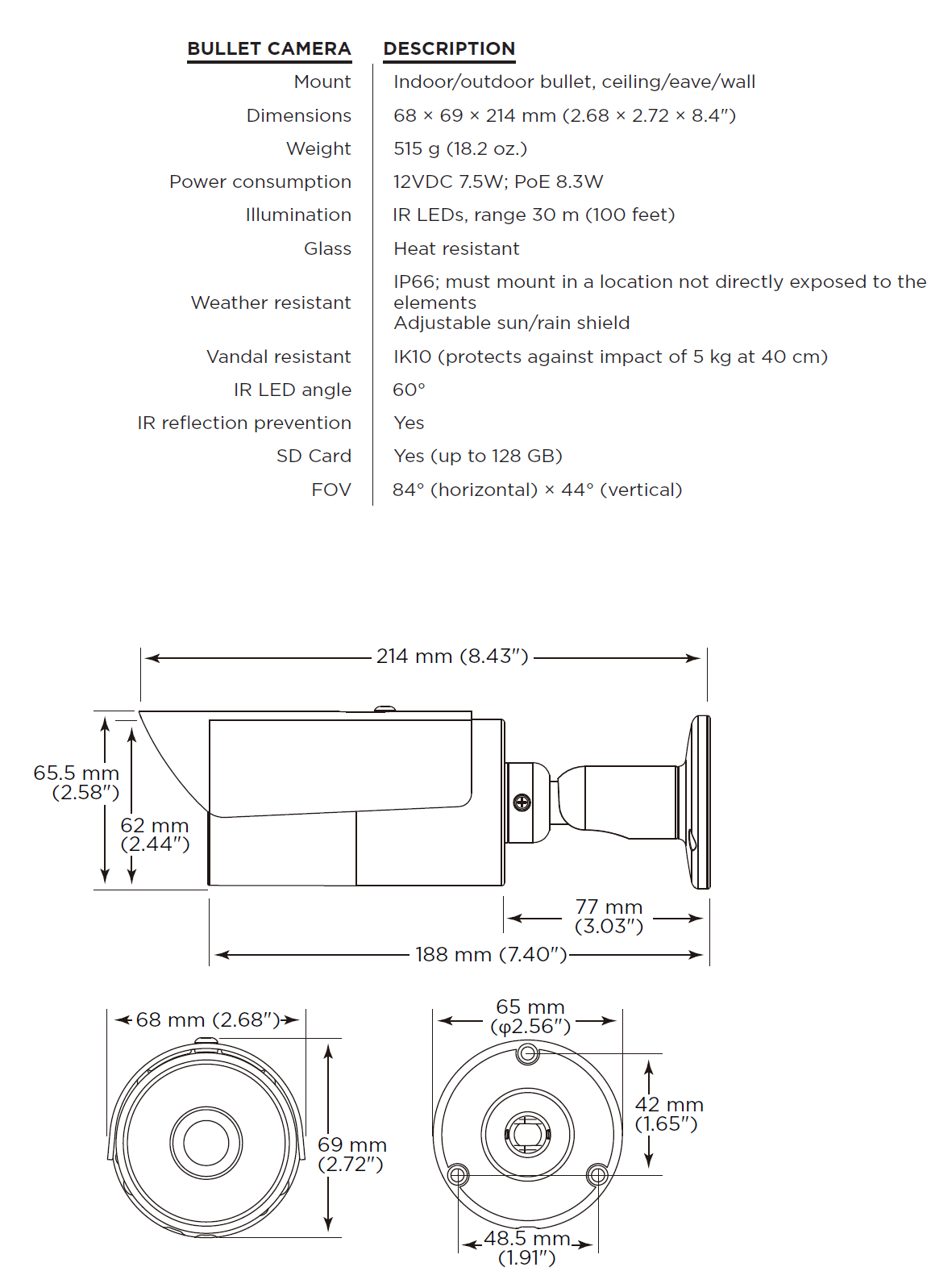 Pakedge Autofocus Bullet IP Camera 4 MP