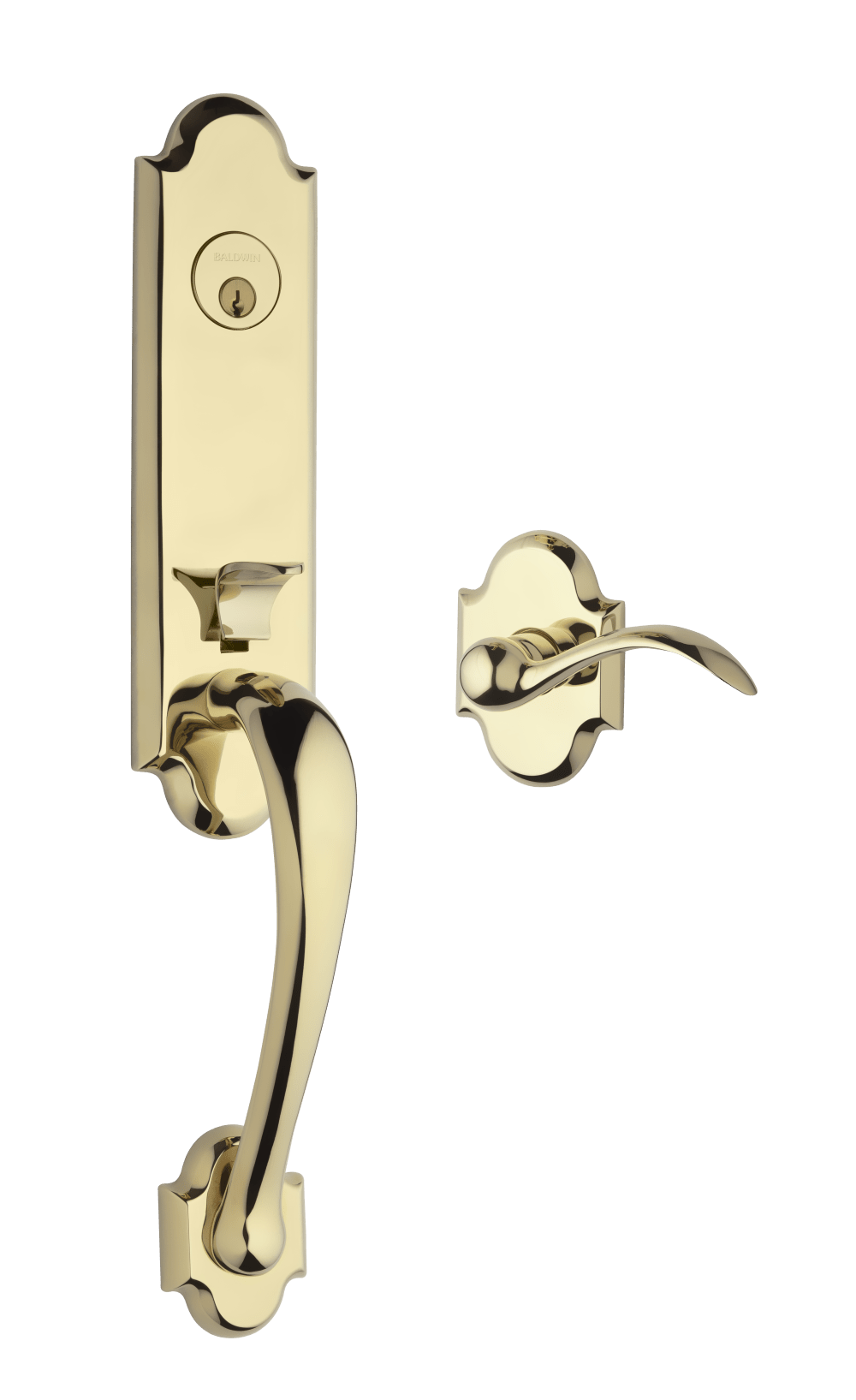 Baldwin Boulder 3/4 Escutcheon Handleset Entry Kit - Left Hand (Lifetime Polished Brass)