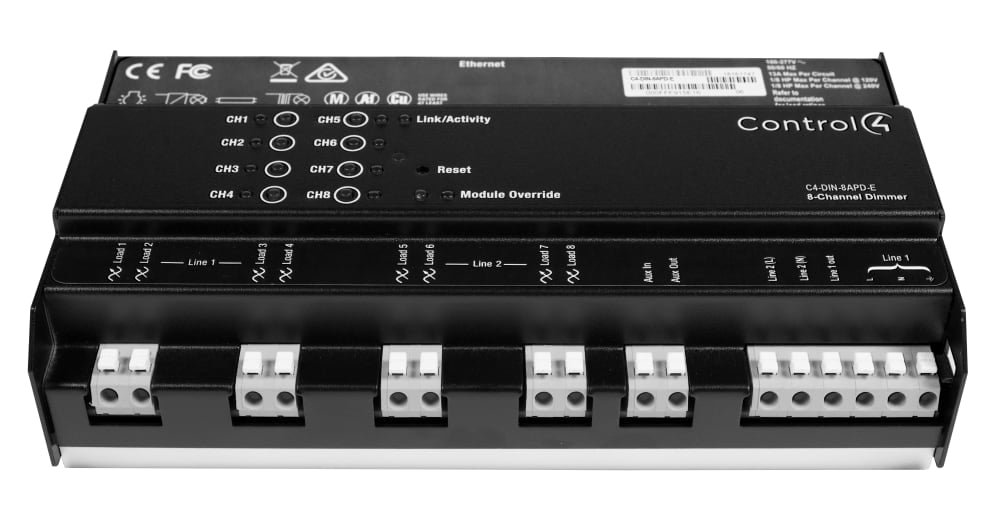Control4® DIN-Rail 8-Channel Adaptive Phase Dimmer V2